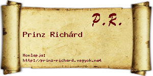 Prinz Richárd névjegykártya